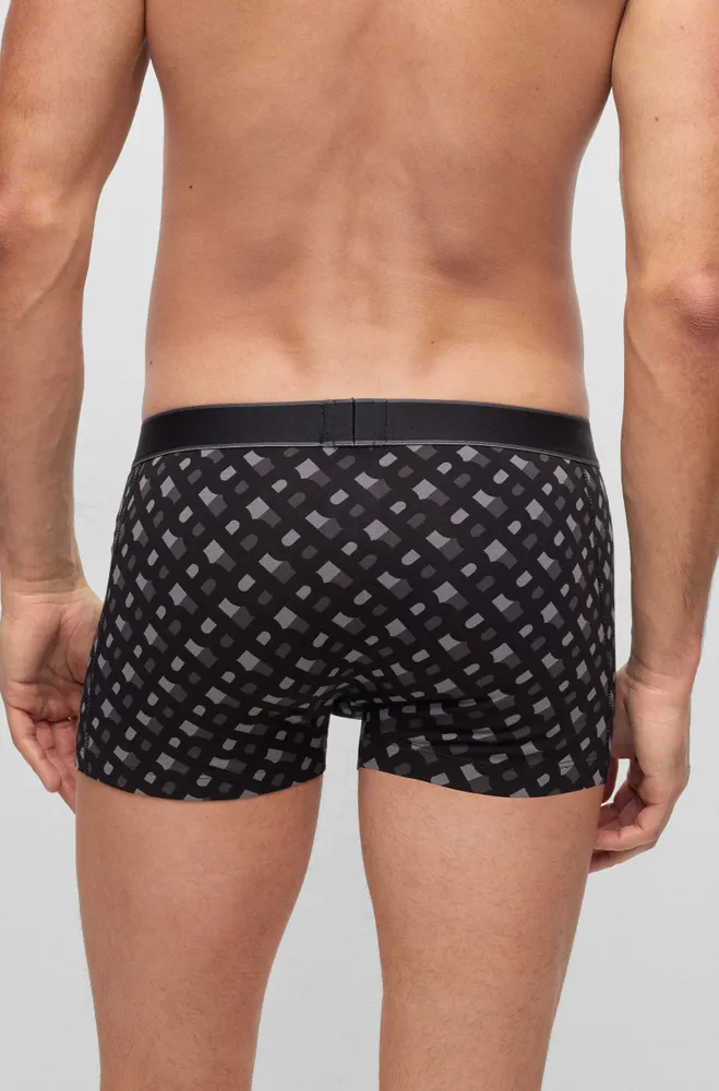 Stretch-cotton trunks with signature logo waistband