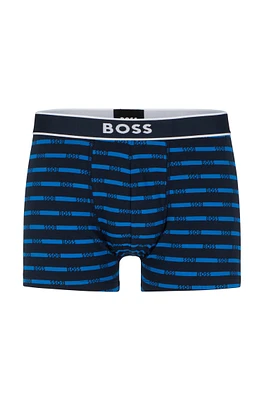 Stretch-cotton trunks with signature logo waistband