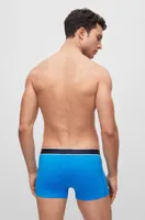 Cotton-blend trunks with stripes and logos
