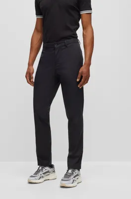 Regular-fit chinos with hidden drawcord and tapered leg