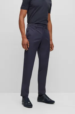 Regular-fit chinos with hidden drawcord and tapered leg