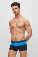 Cotton-blend trunks with color-blocking