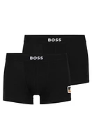 Two-pack of stretch-cotton trunks with logo waistbands