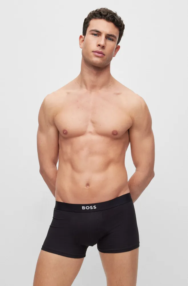 Two-pack of stretch-cotton trunks with logo waistbands