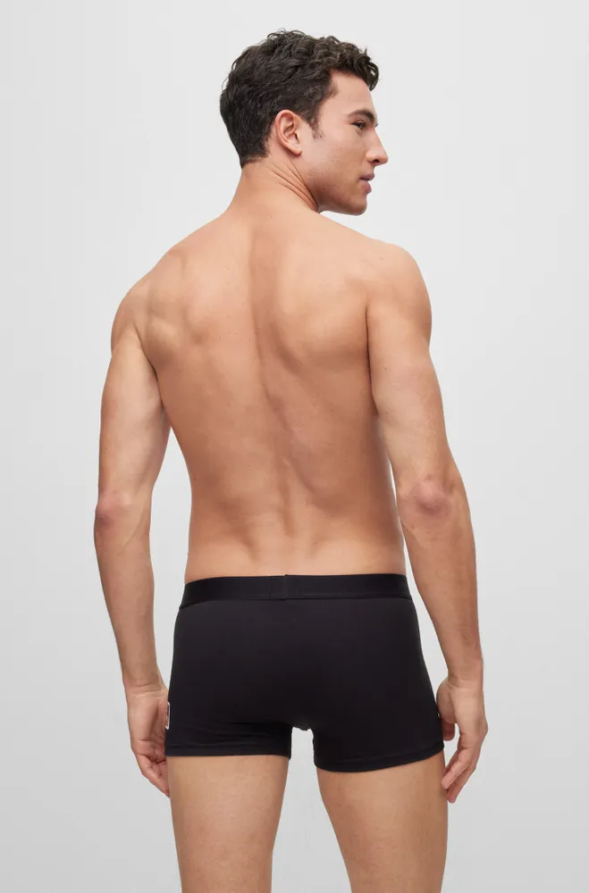Two-pack of stretch-cotton trunks with logo waistbands