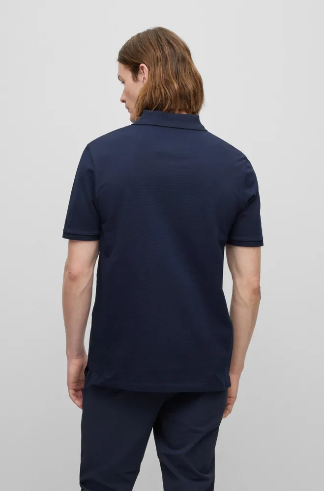 Regular-fit polo shirt structured cotton