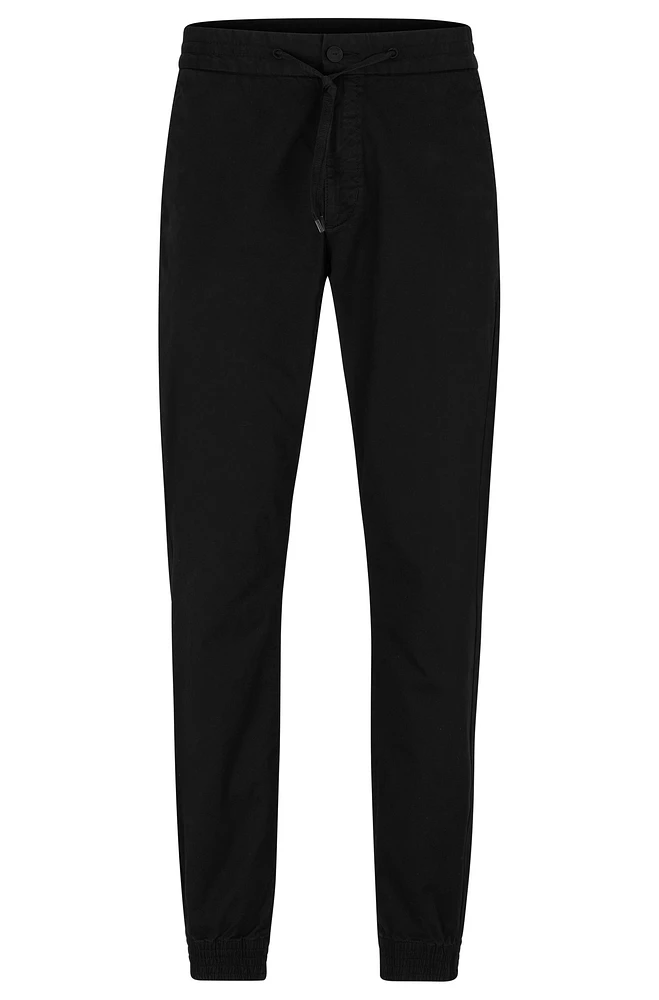 Cuffed slim-fit trousers stretch-cotton gabardine