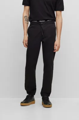 Cuffed slim-fit trousers stretch-cotton gabardine