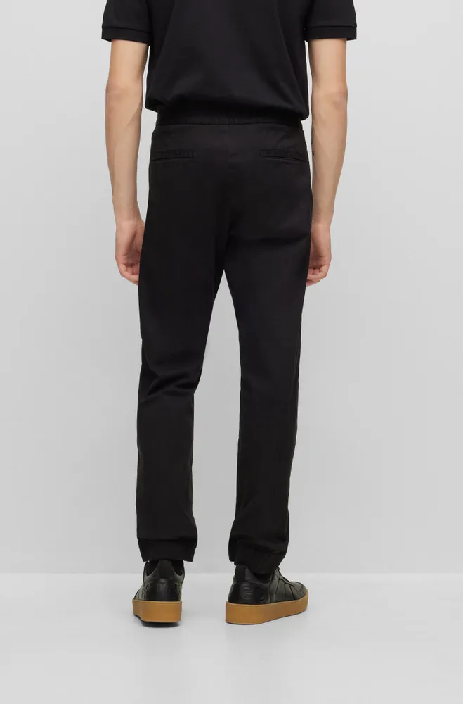 Cuffed slim-fit trousers stretch-cotton gabardine