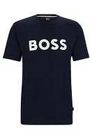 Camiseta en punto de algodón con logo estampado