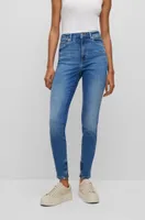 High-waisted jeans blue super-stretch denim