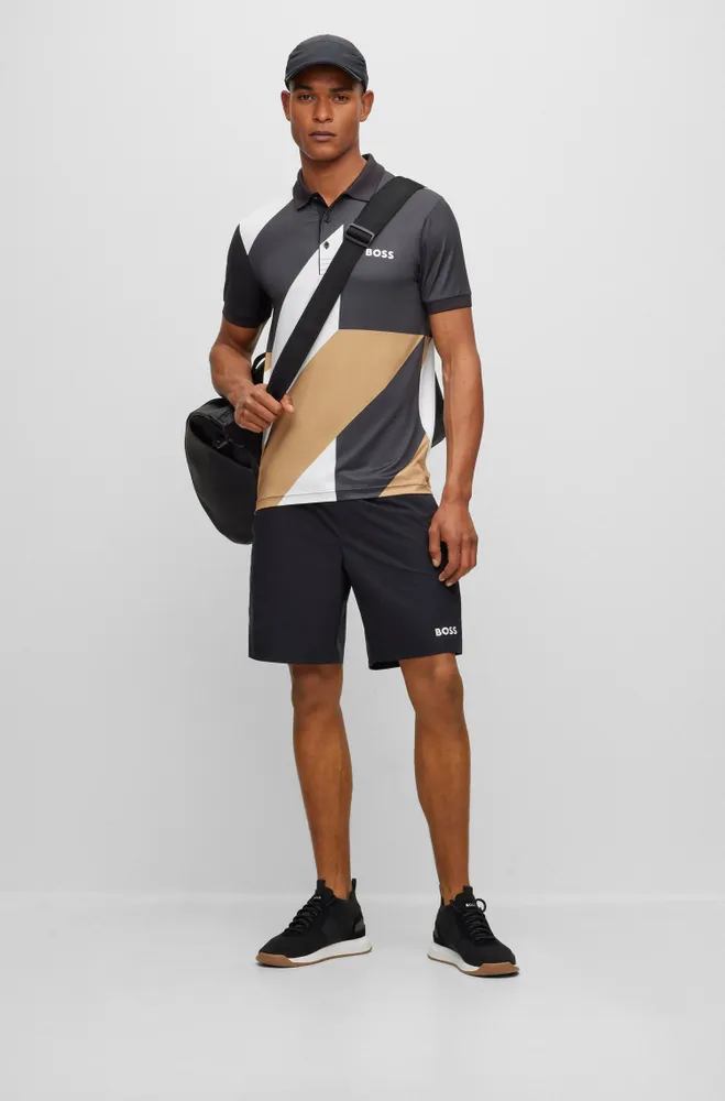 BOSS x Matteo Berrettini stretch-poplin shorts with contrast logo