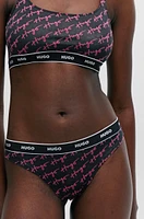 Three-pack of stretch-cotton thongs with logo waistbands