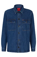 Oversized-fit overshirt cotton denim and logo detail