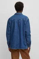 Oversized-fit overshirt cotton denim and logo detail