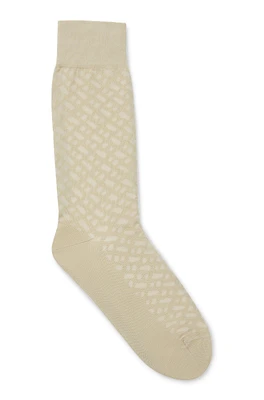 Regular-length socks with monogram pattern