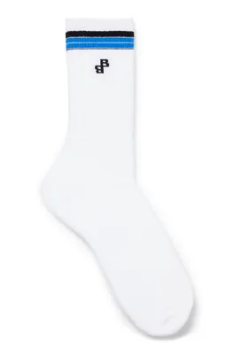 Ribbed regular-length socks with stripes