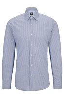 Regular-fit shirt patterned stretch cotton