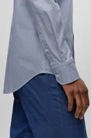 Regular-fit shirt patterned stretch cotton