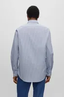 Regular-fit shirt patterned stretch cotton