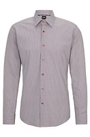 BOSS - Regular-fit shirt patterned stretch cotton Red