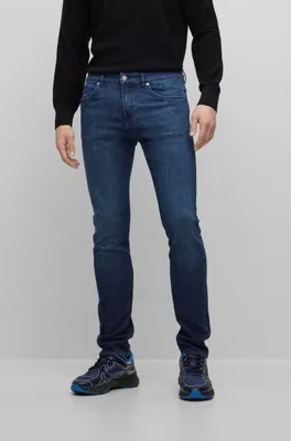 Slim-fit jeans dark-blue Italian lightweight denim