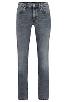Slim-fit jeans stonewashed gray Italian stretch denim