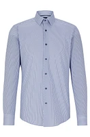 Camisa slim fit en algodón estampado con elástico