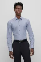 Camisa slim fit en algodón estampado con elástico