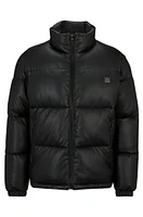 Regular-fit padded jacket faux leather