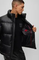 Regular-fit padded jacket faux leather