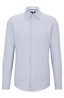 Slim-fit shirt structured performance-stretch fabric