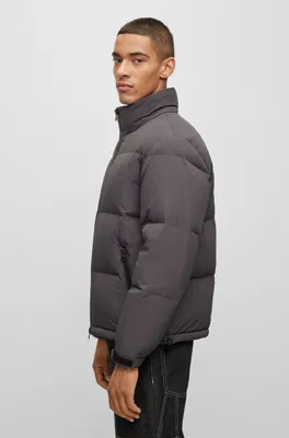 Regular-fit water-repellent puffer jacket with stacked logo