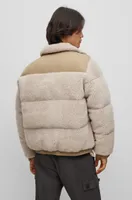 Regular-fit jacket mixed materials