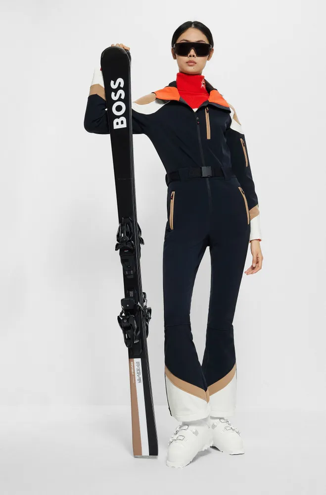 BOSS x Perfect Moment hooded bootcut ski suit with branding