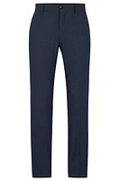 BOSS - Slim-fit pants melange stretch fabric Dark Blue