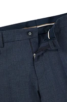 BOSS - Slim-fit pants melange stretch fabric Dark Blue