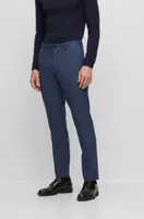 BOSS - Slim-fit pants melange stretch fabric Dark Blue