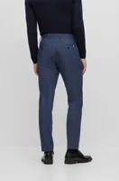 BOSS - Slim-fit pants melange stretch fabric Dark Blue