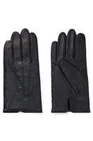 Nappa-leather gloves with metal logo lettering