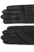 Nappa-leather gloves with metal logo lettering