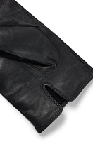 Nappa-leather gloves with metal logo lettering