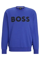 Cotton sweatshirt with rubber-print logo