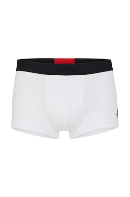 Stretch-cotton trunks with double logo waistband