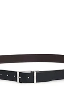 Reversible belt in Italian leather with polished hardware