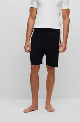 Cotton shorts with stripes and logo
