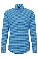 Slim-fit shirt geometric-print performance-stretch fabric