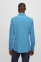 Slim-fit shirt geometric-print performance-stretch fabric