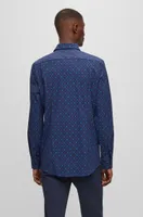 Slim-fit shirt printed performance-stretch fabric