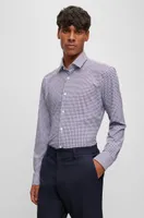 Slim-fit shirt printed performance-stretch fabric